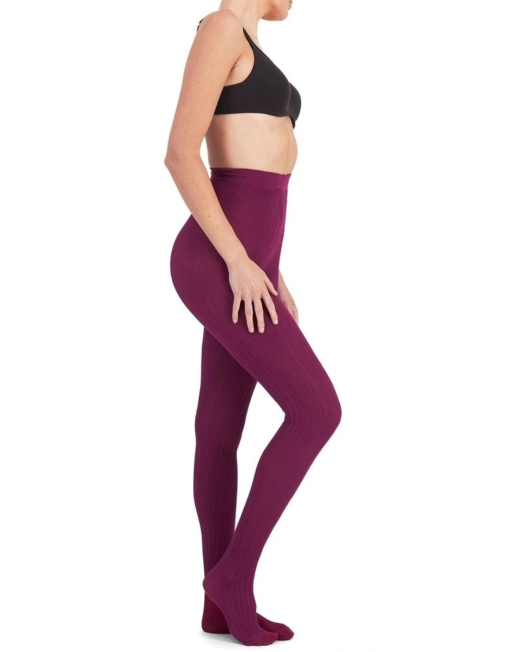 Cable Tights in Plum Liqueur image 2