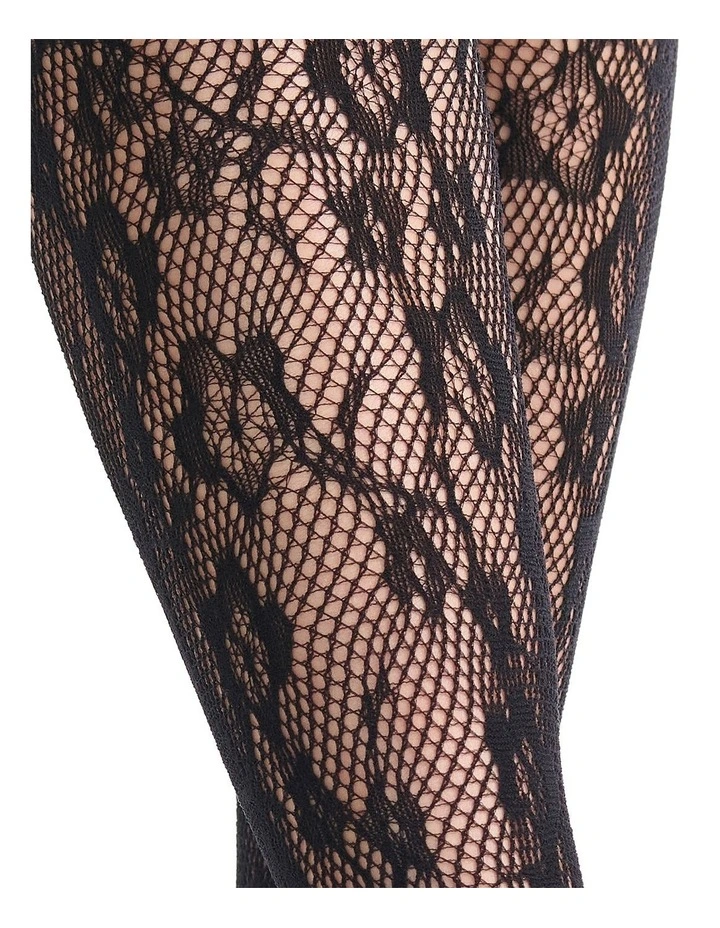 Blossom Net Knee High in Black image 4