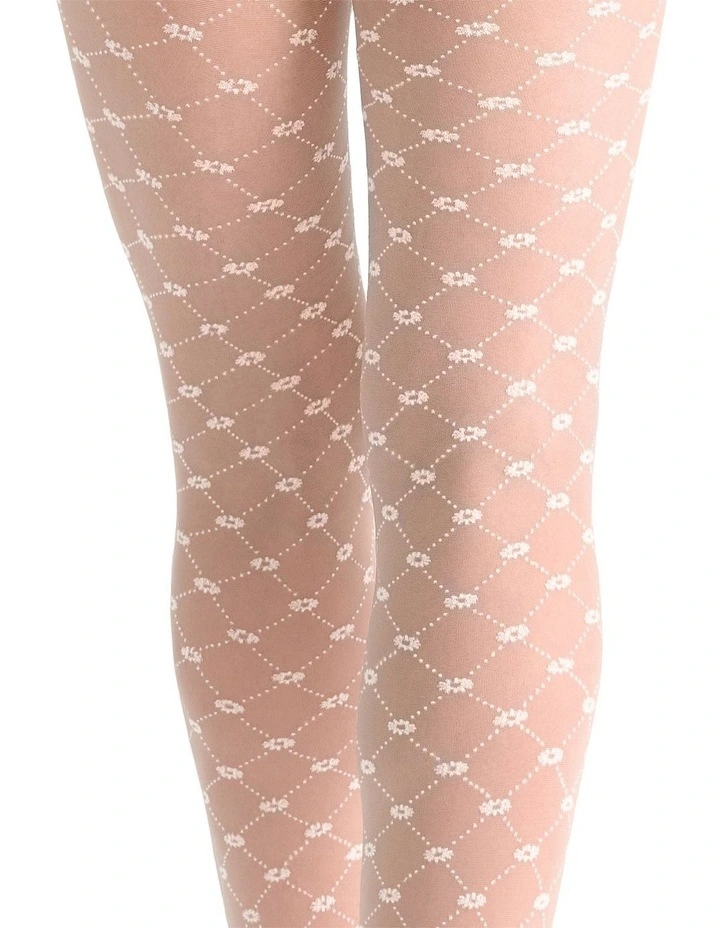 Elara Floral Lattice Tight in Natural/White image 5