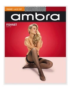 Fishnet Stay Up Extra Tall Hosiery in Black