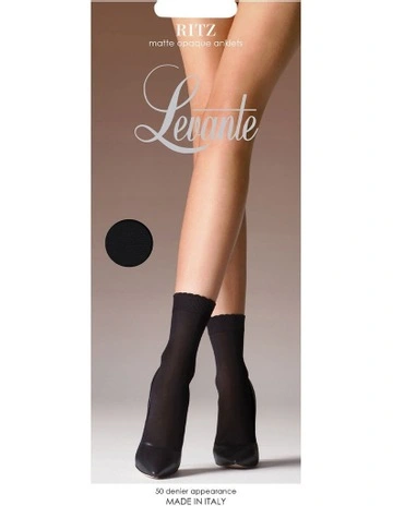 Opaque Anklet with Picot Band in Black
