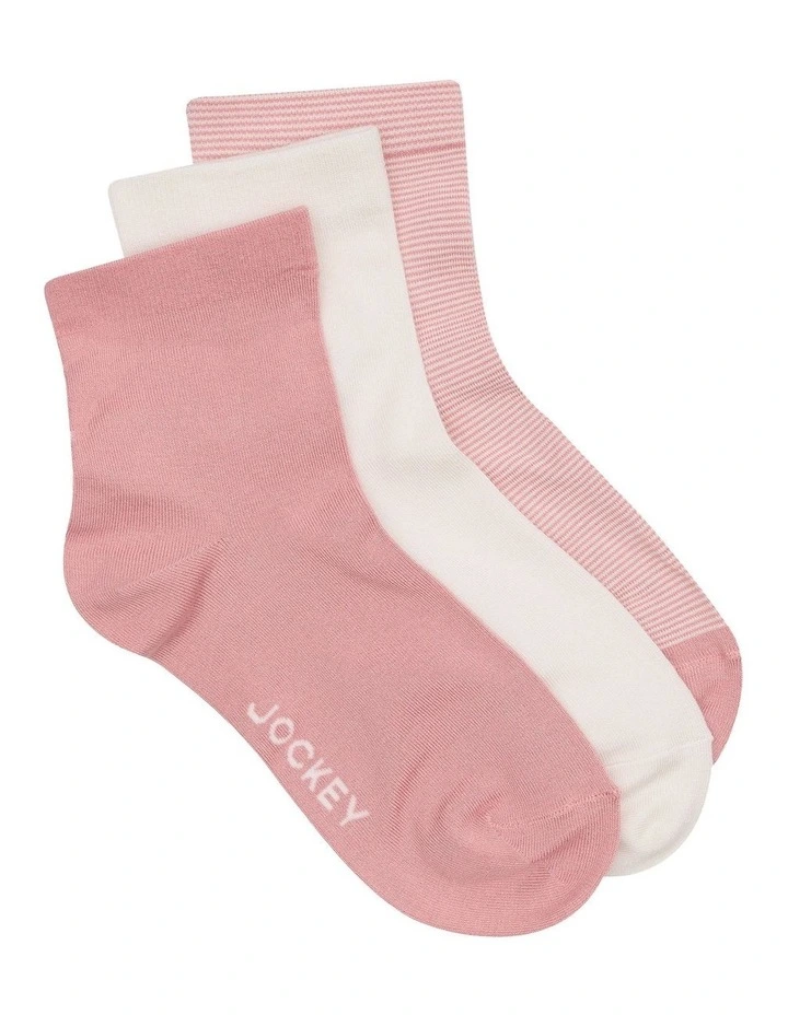 Comfort Classics Anklet Socks 3 Pack in Multi image 1