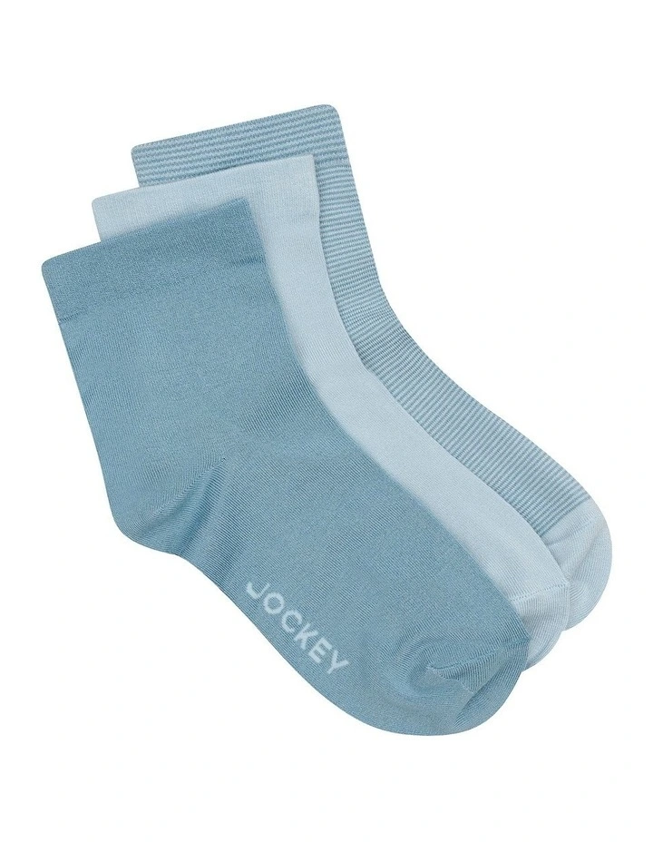 Comfort Classics Anklet Socks 3 Pack in Multi image 2