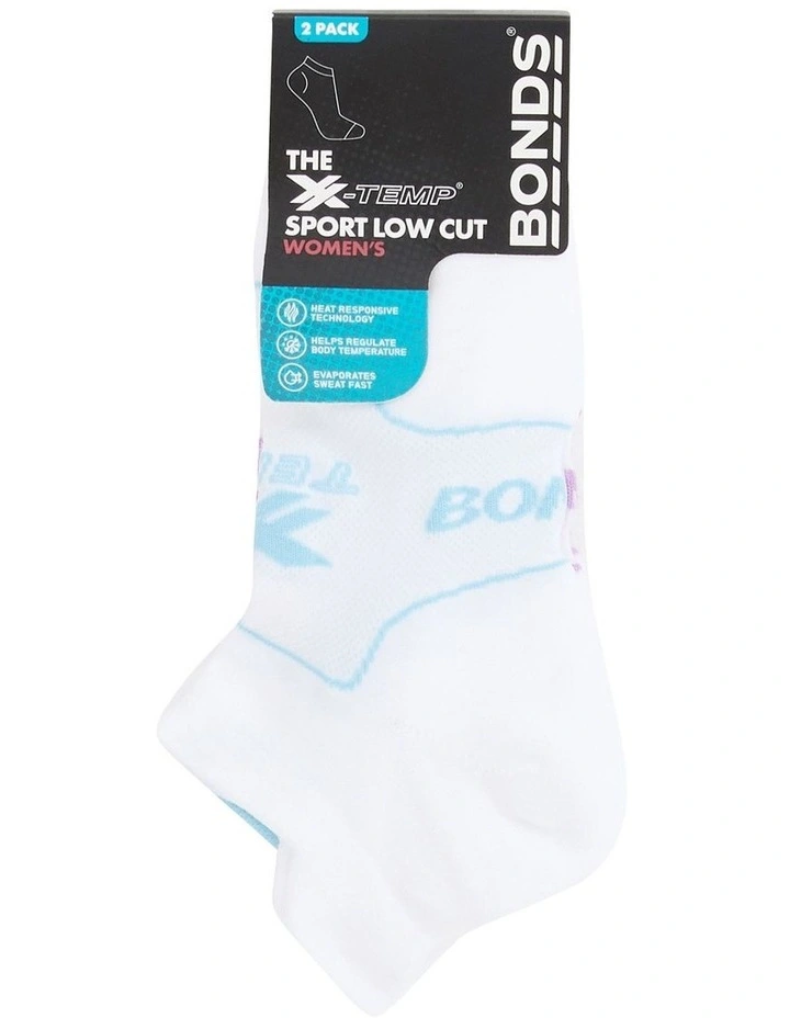 Womens X-Temp Sport Low Cut Socks 2 Pack in Pack 68 image 3