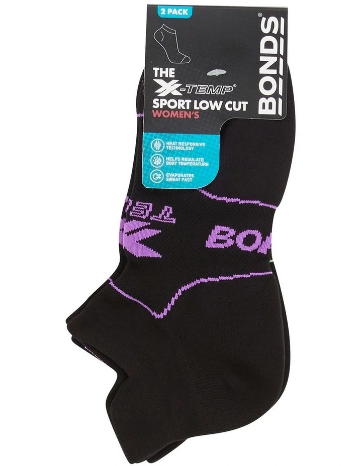 Womens X-Temp Sport Low Cut Socks 2 Pack in Pack 69 image 3