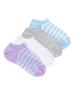 Womens Pattern No Show Socks 4 Pack in Pack 37