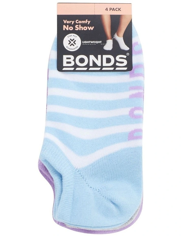 Womens Pattern No Show Socks 4 Pack in Pack 37 image 3
