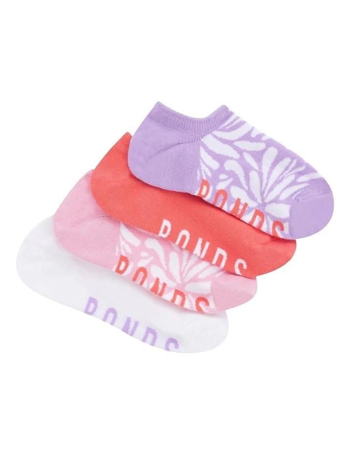 Womens Pattern No Show Socks 4 Pack in Pack 38 image 2