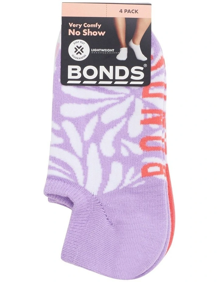 Womens Pattern No Show Socks 4 Pack in Pack 38 image 3