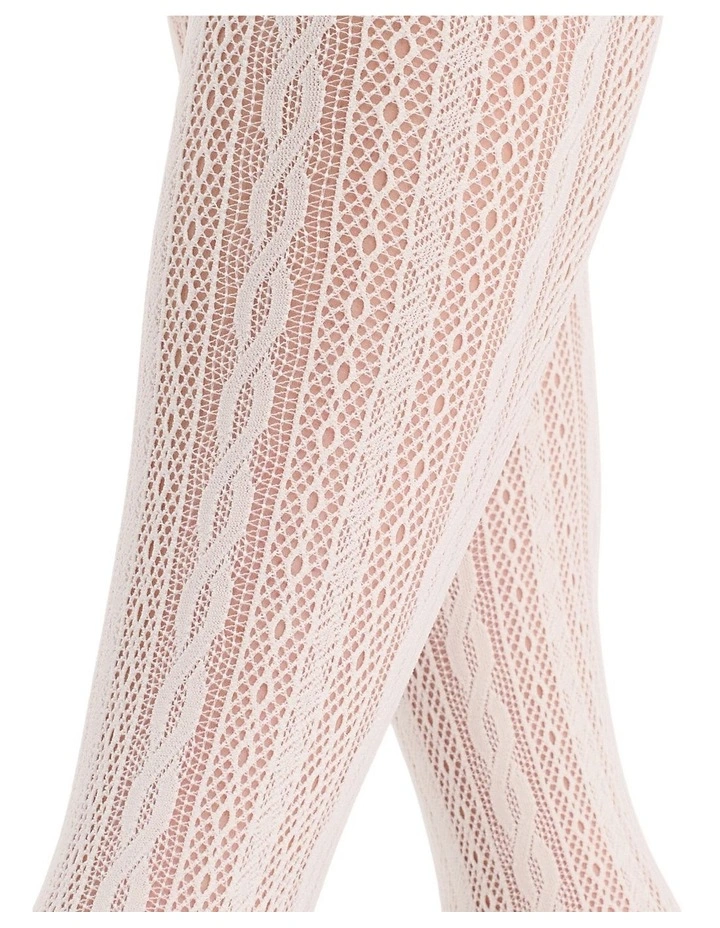 Lace Net Knee High Sock in Buttercream image 4