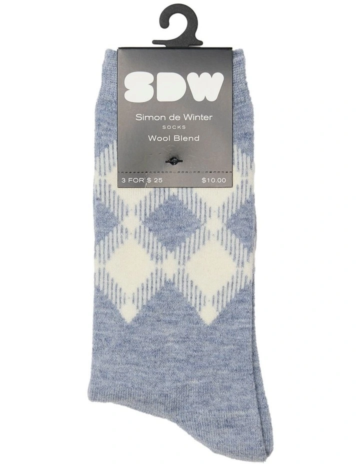 Argle Wool Crew 1 Pack in Royal Shadow Marle image 2