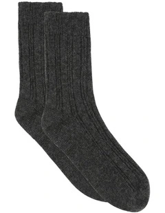 Angelina Cable Crew Sock in Shadow