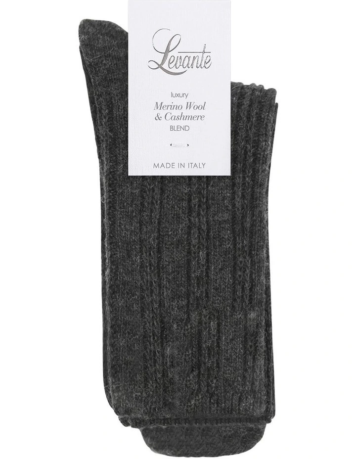 Angelina Cable Crew Sock in Shadow image 2