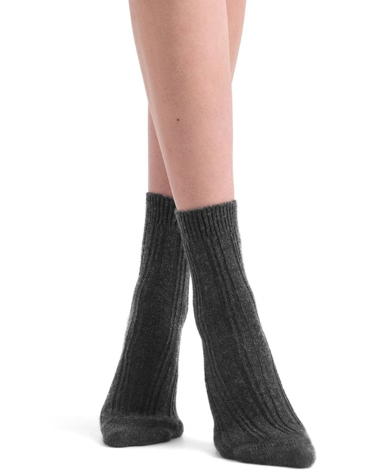 Angelina Cable Crew Sock in Shadow image 3