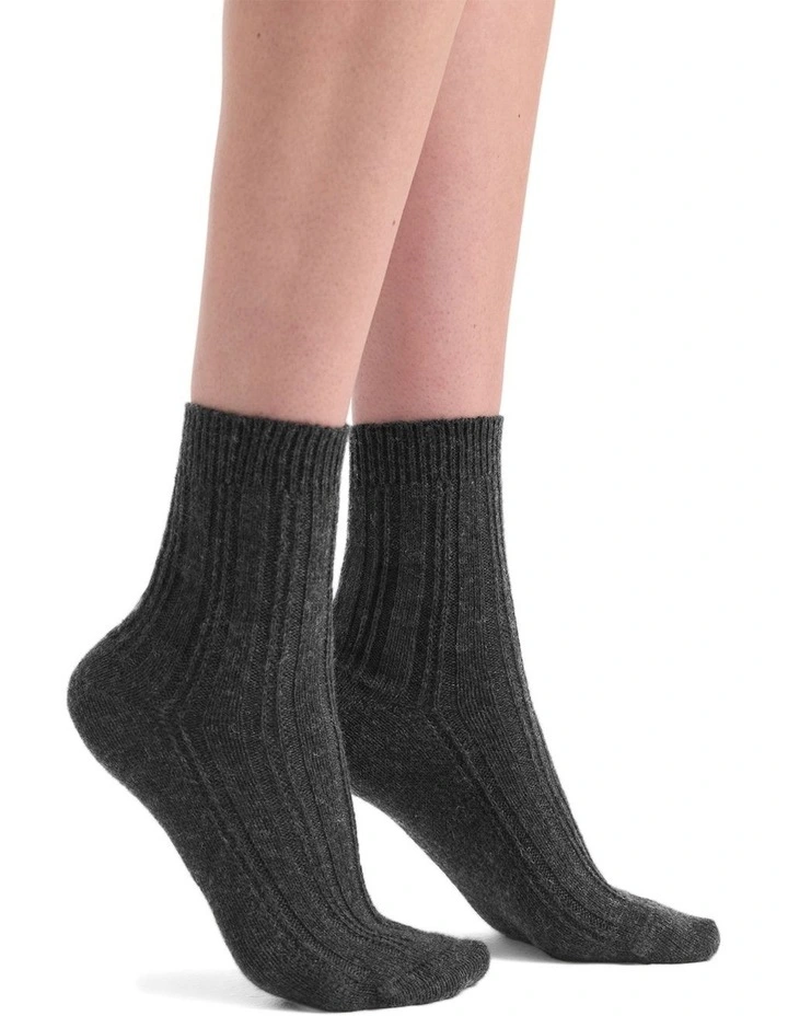 Angelina Cable Crew Sock in Shadow image 4