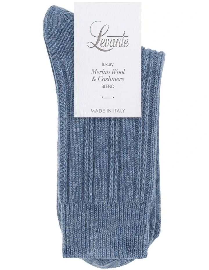 Angelina Cable Crew Sock in Riverstone image 2