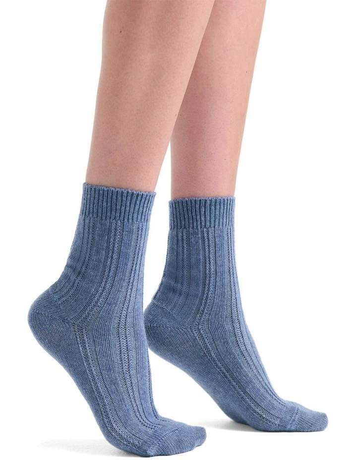 Angelina Cable Crew Sock in Riverstone image 4