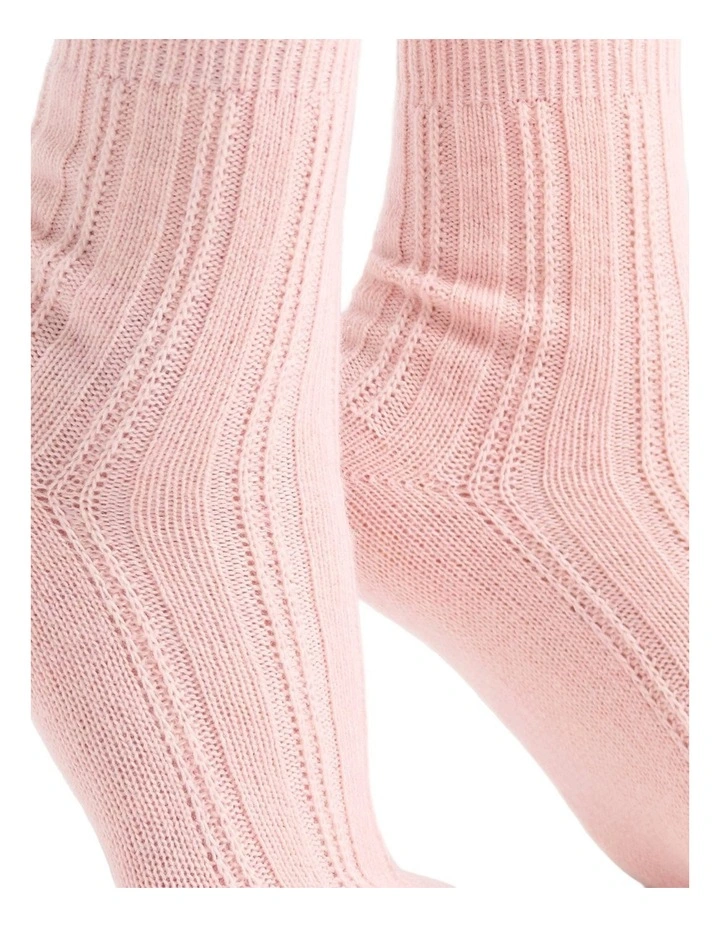 Angelina Cable Crew Sock in Rosette image 5