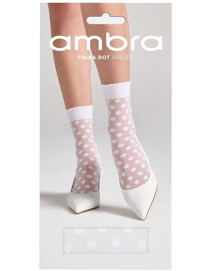Polka Dot Anklet in White image 1