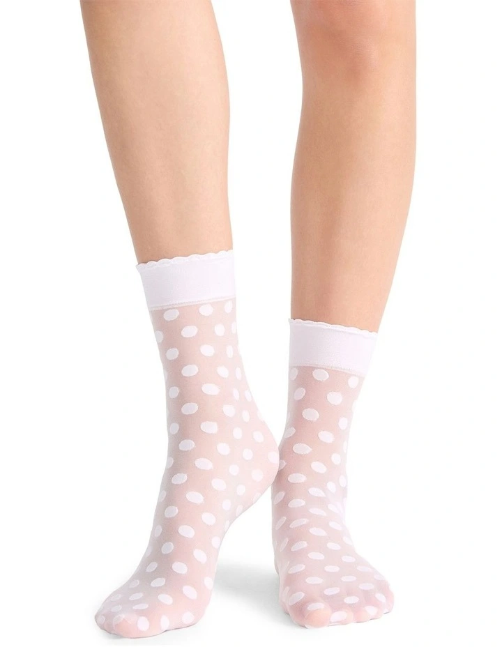 Polka Dot Anklet in White image 2