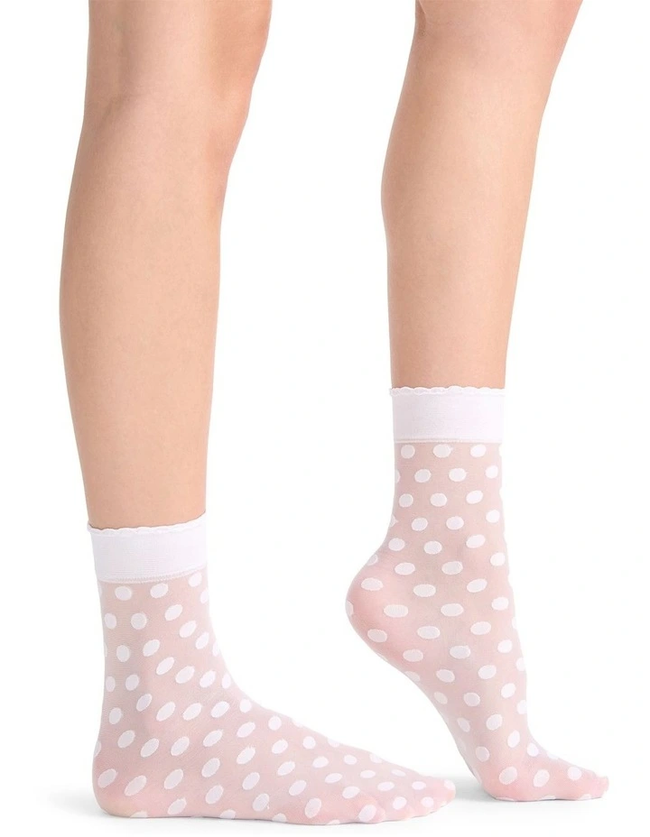 Polka Dot Anklet in White image 3