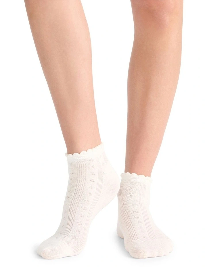 Organic Cotton Blend Low Cut Sock 2 Pack in Black and Buttercream image 5