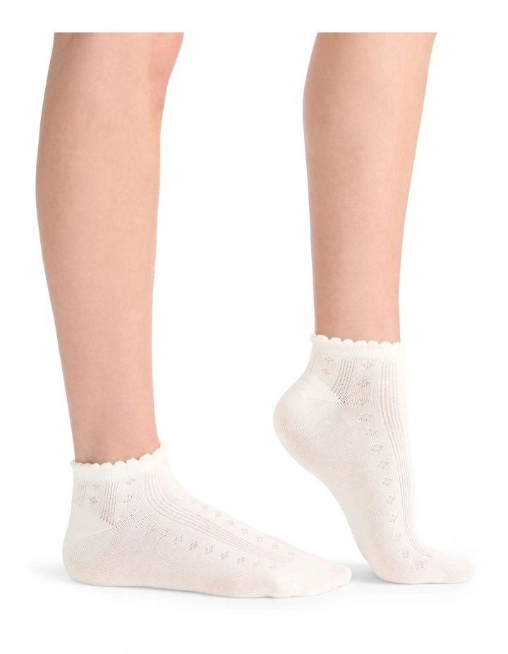Organic Cotton Blend Low Cut Sock 2 Pack in Black and Buttercream image 6