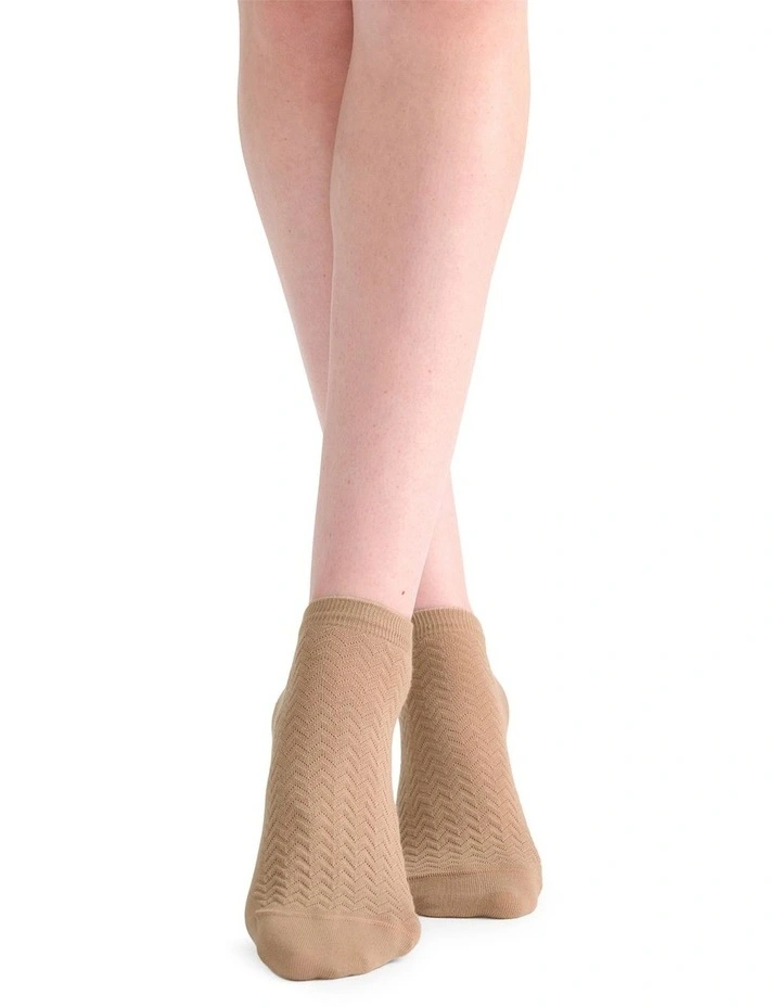 Levante Sienna Low Cut Sock 2 Pack in Bianca and Fawn image 5