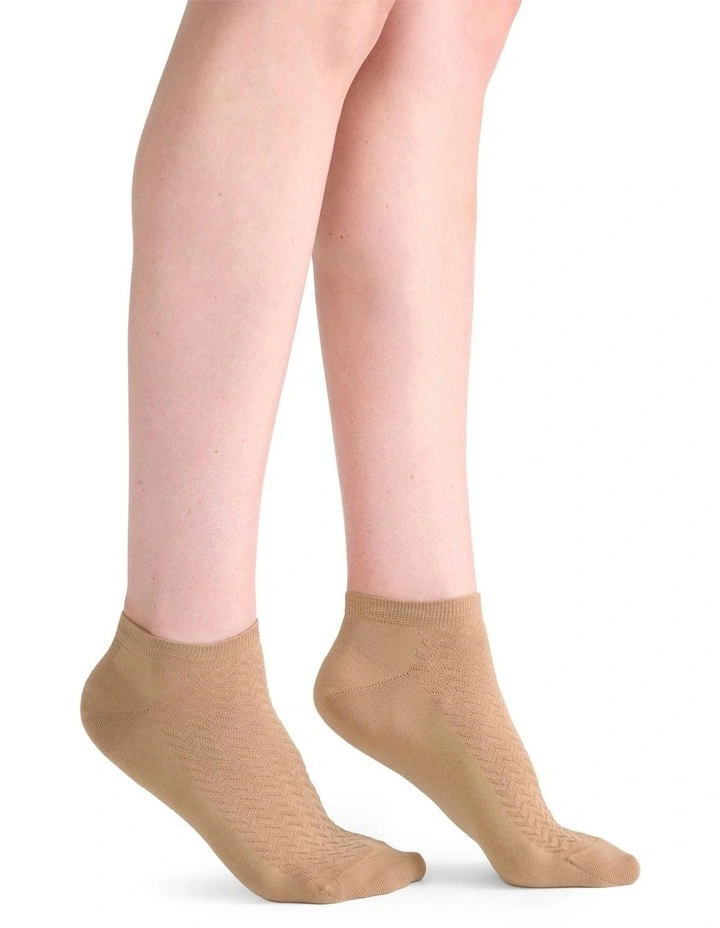 Levante Sienna Low Cut Sock 2 Pack in Bianca and Fawn image 6