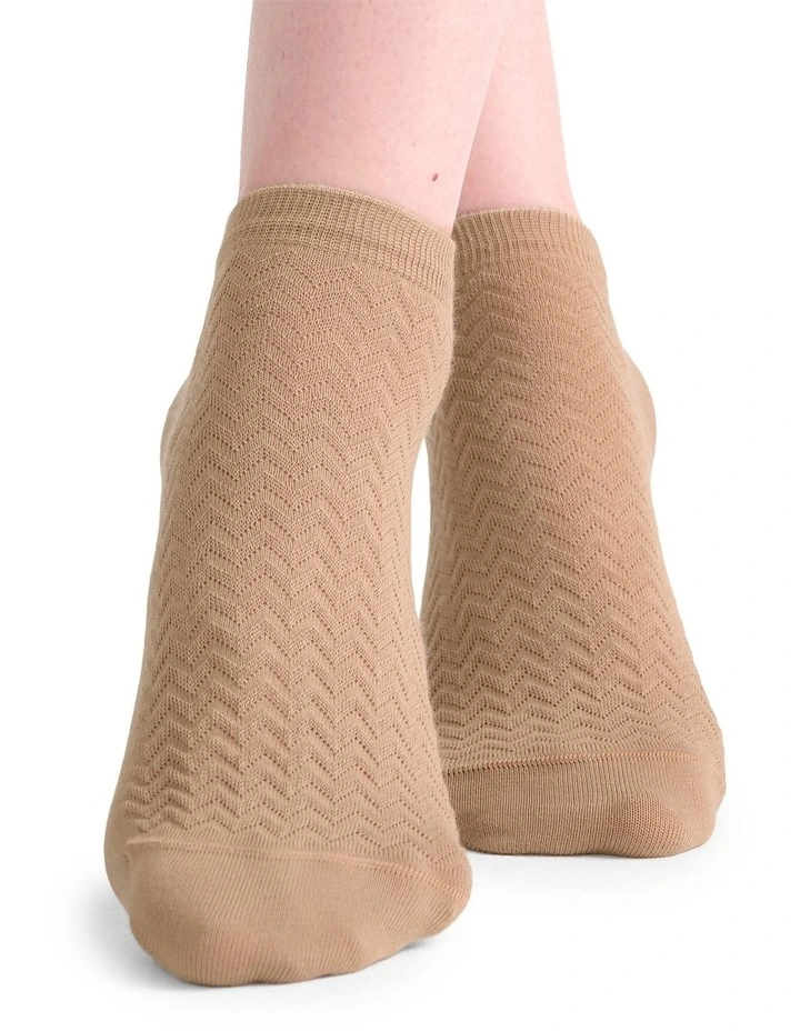 Levante Sienna Low Cut Sock 2 Pack in Bianca and Fawn image 7