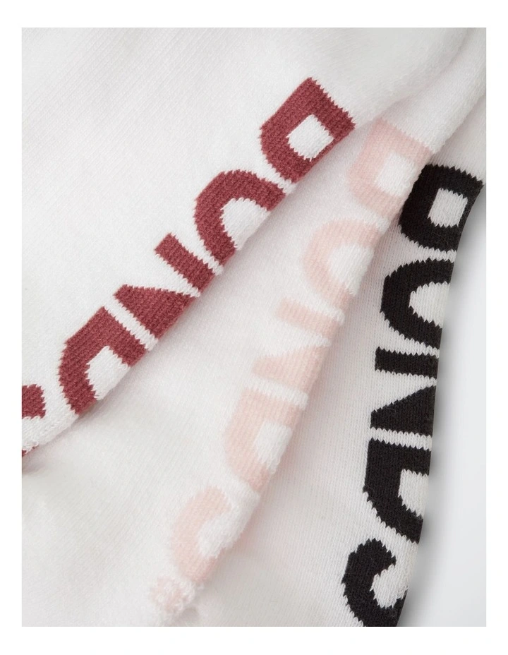 Women's Logo Cushioned Stripe Half Crew Socks 3 Pack in Pop Colours image 3