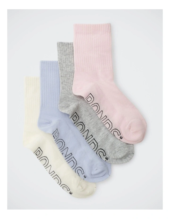 Womens Logo Light Half Crew Socks 4 Pack in Pack 02 image 1