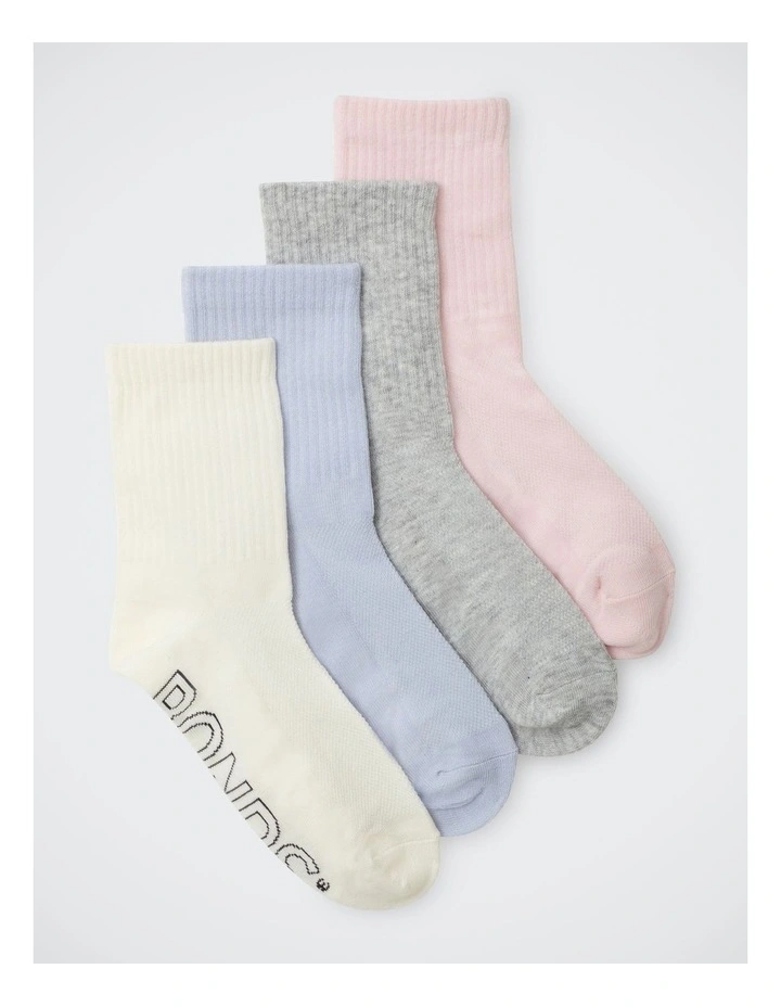 Womens Logo Light Half Crew Socks 4 Pack in Pack 02 image 2