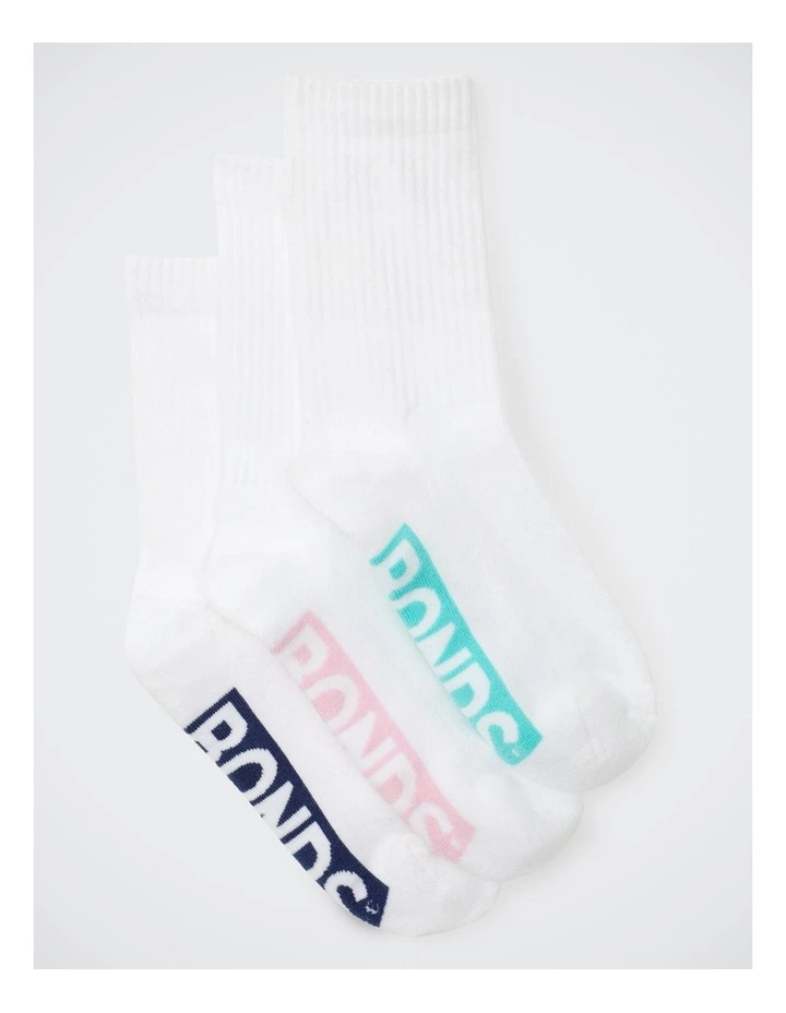 Womens Logo Cushioned Crew Socks 3 Pack in Pack 29 image 1