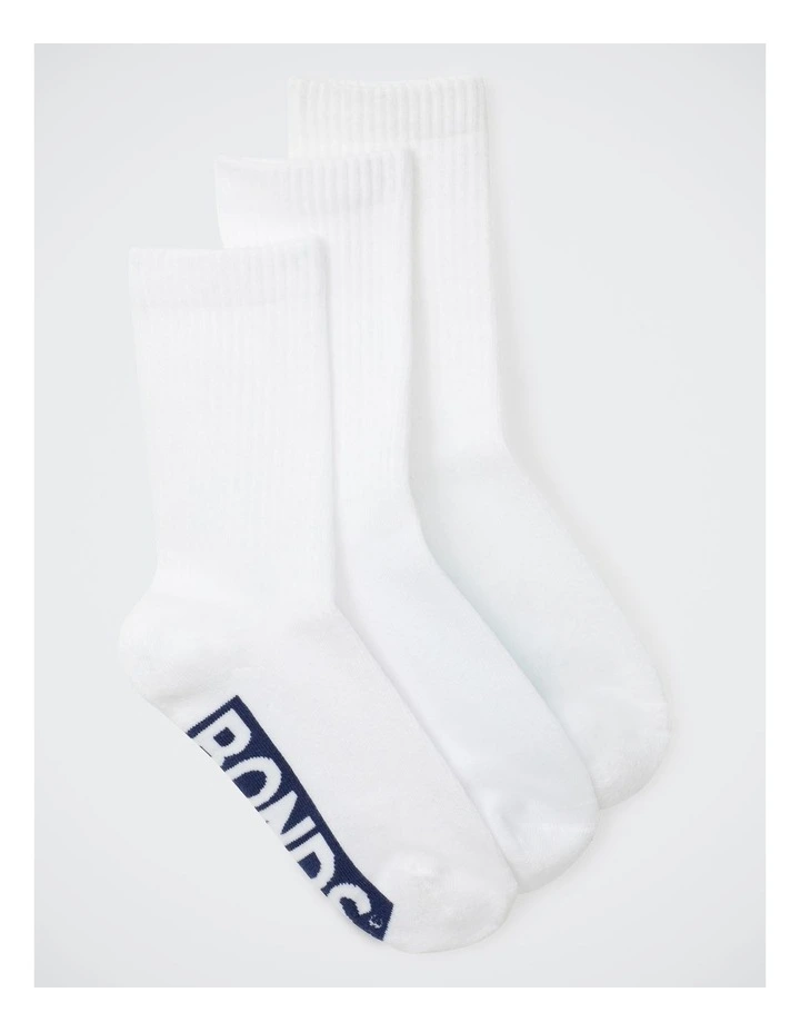 Womens Logo Cushioned Crew Socks 3 Pack in Pack 29 image 2