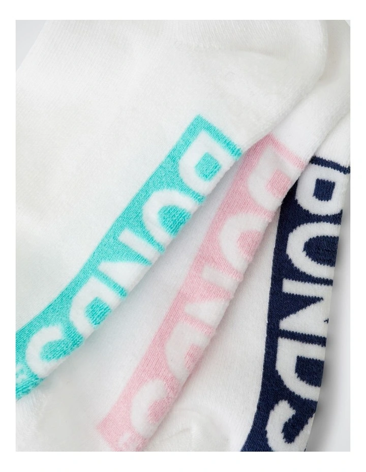 Womens Logo Cushioned Crew Socks 3 Pack in Pack 29 image 3