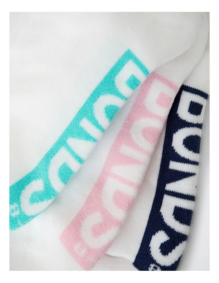 Womens Logo Cushioned Low Cut Socks 3 Pack in Pack 19 image 3