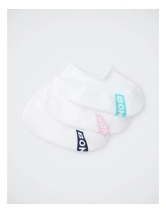 Womens Logo Cushioned Sneaker Socks 3 Pack in Pack 23