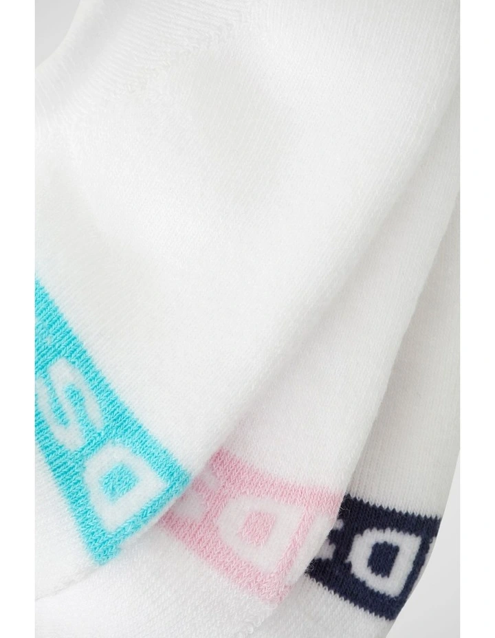 Womens Logo Cushioned Sneaker Socks 3 Pack in Pack 23 image 3