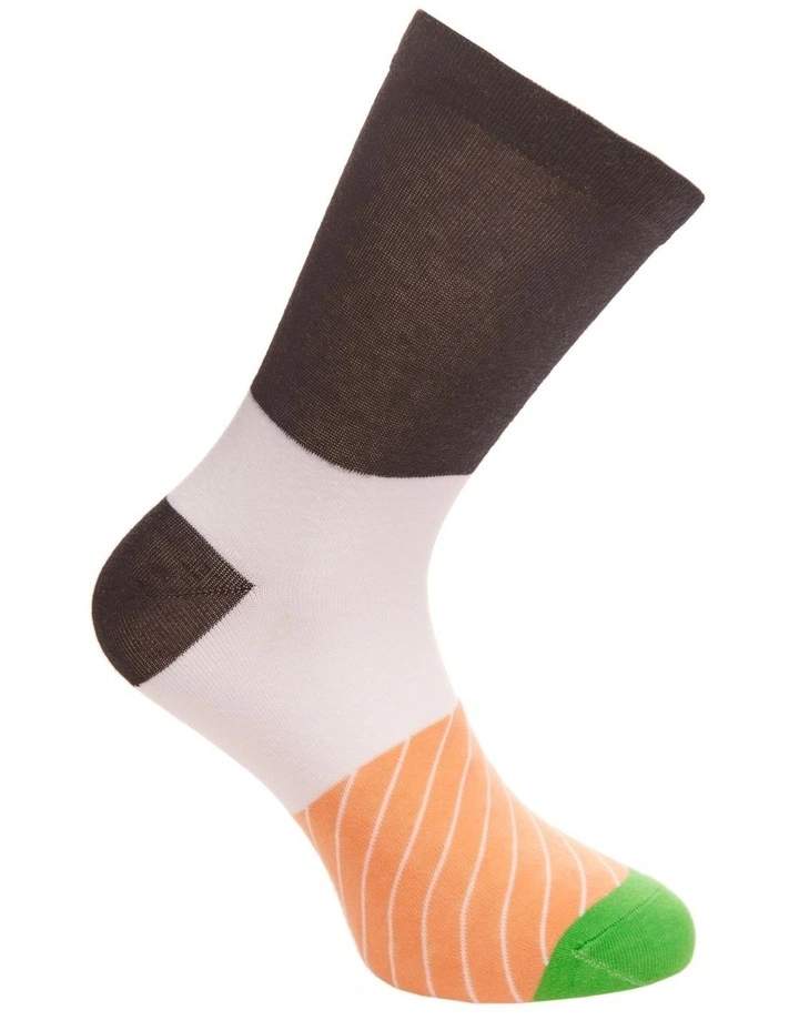 3/4 Crew Length Socks in Sushi Print 3 Pack image 4