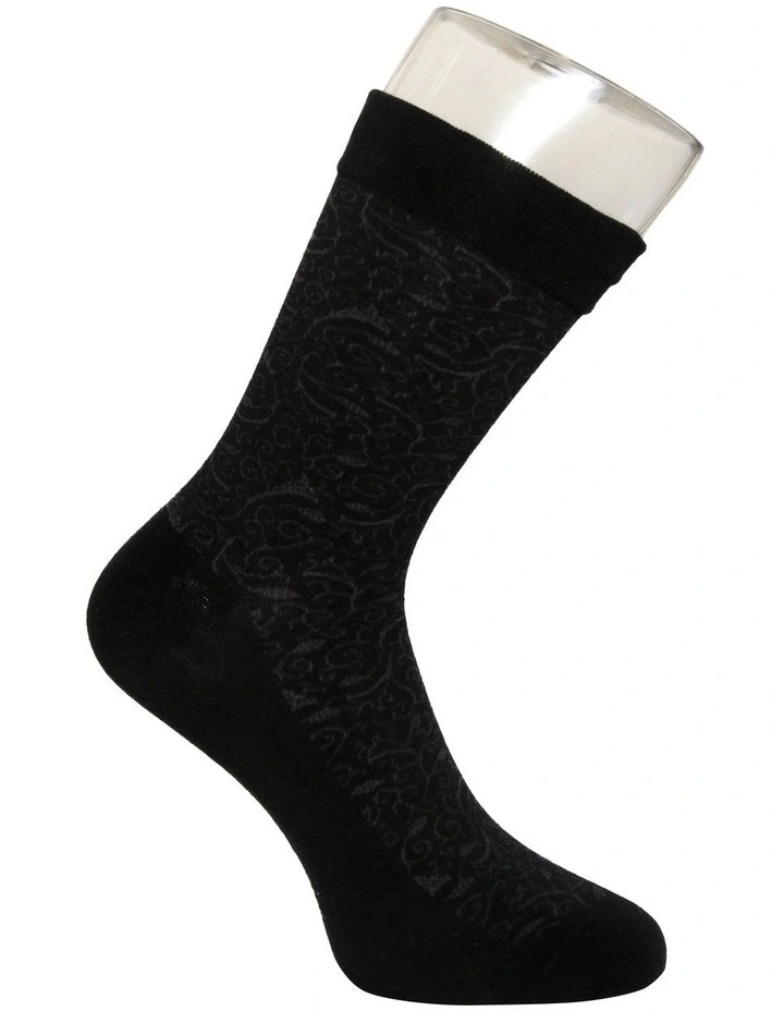 Cotton Circulation Crew Socks 2 Pack in Black image 3