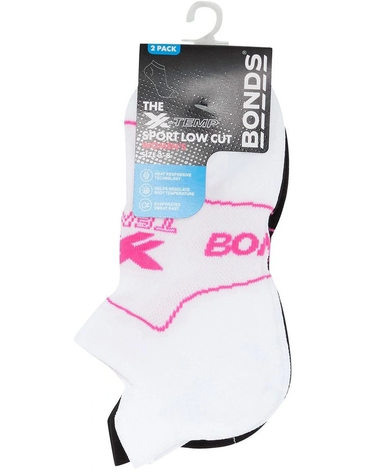 X-Temp Sport Low Cut Socks 2 Pack in Multi image 3