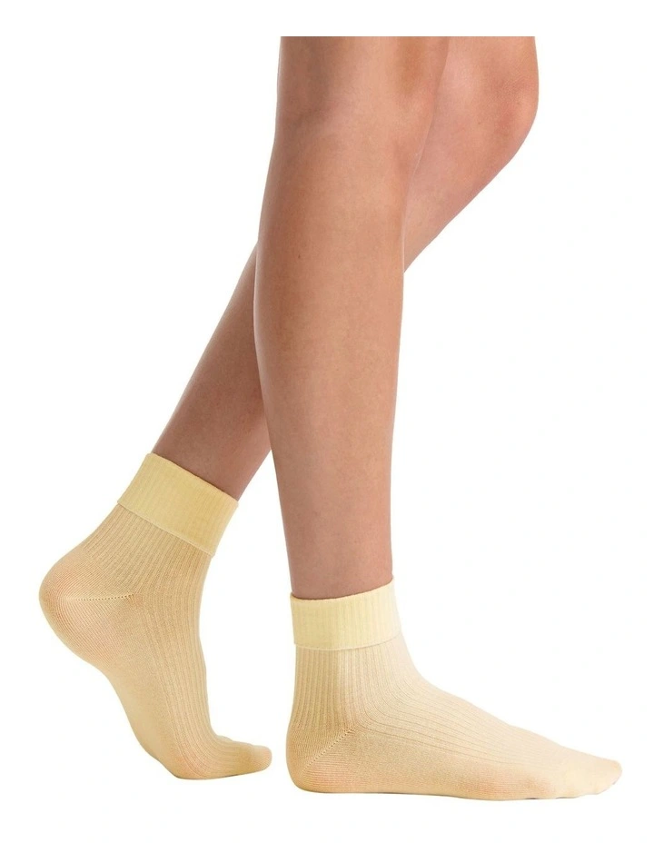 Organic Cotton Cuffed Rib Crew Socks 2 Pack in Multi image 5