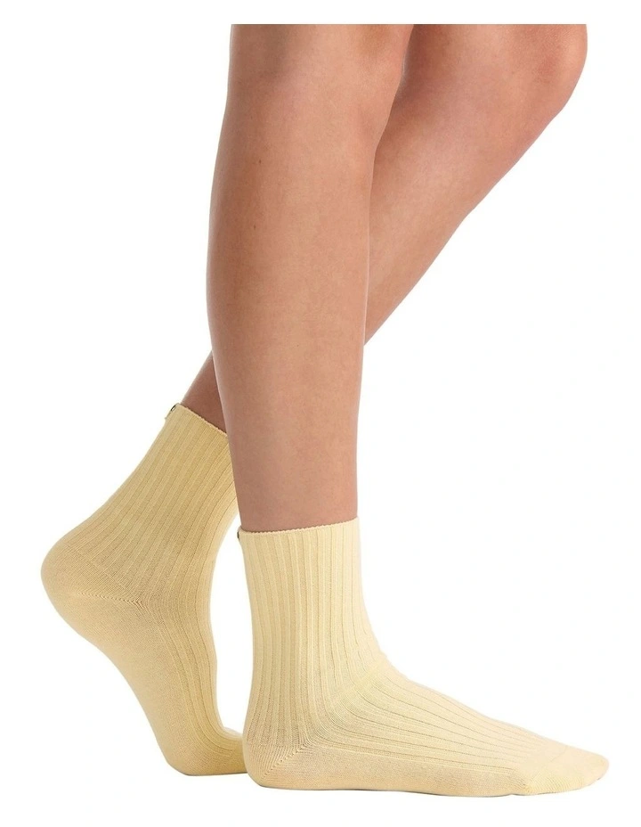 Organic Cotton Wide Rib Crew Sock in Meringue image 4