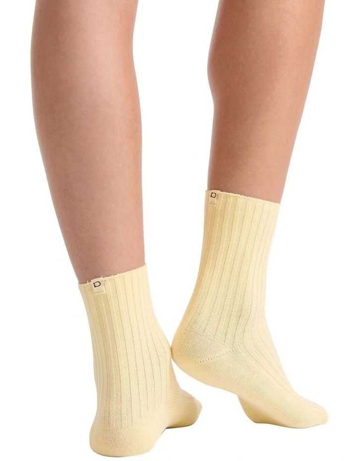 Organic Cotton Wide Rib Crew Sock in Meringue image 5