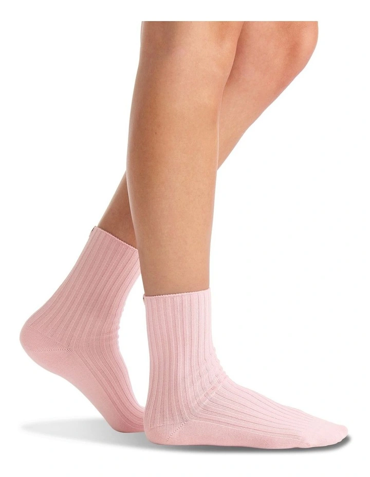 Organic Cotton Wide Rib Crew Sock in Ballet image 4