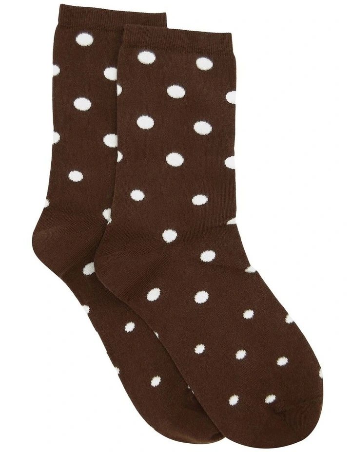 Gigi Spot Crew Sock in Espresso image 1
