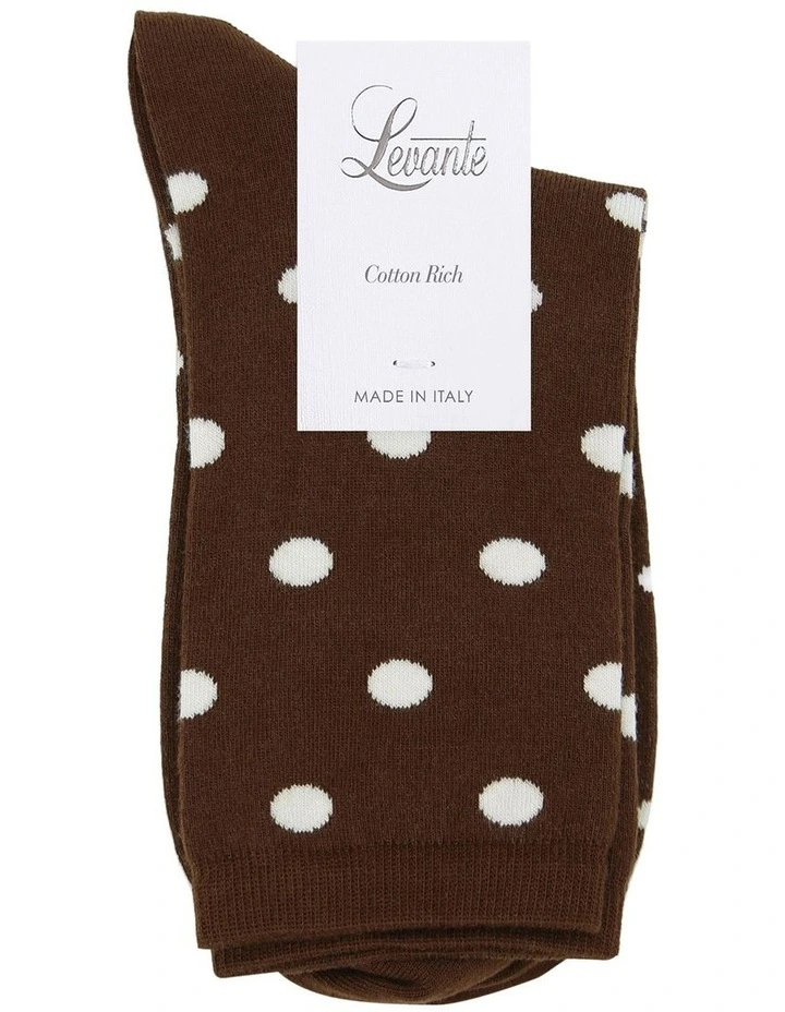Gigi Spot Crew Sock in Espresso image 2
