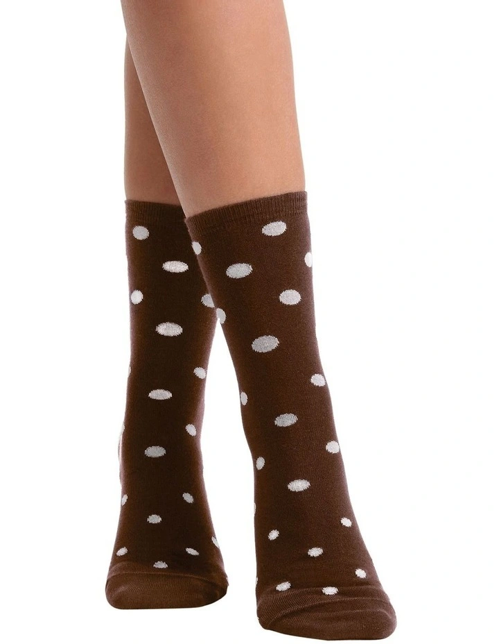 Gigi Spot Crew Sock in Espresso image 3