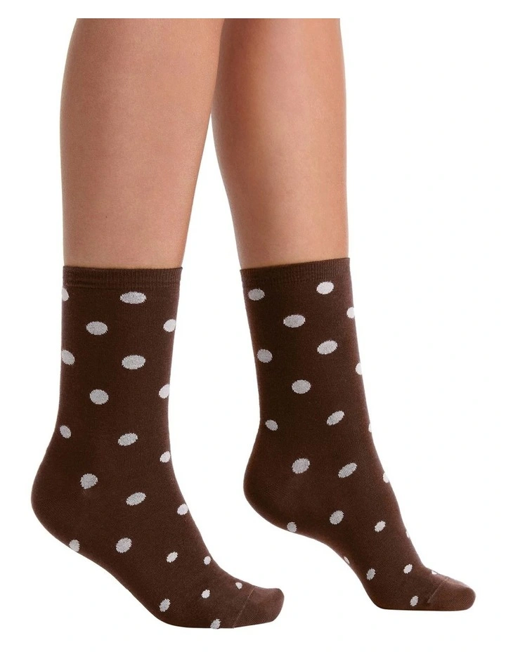 Gigi Spot Crew Sock in Espresso image 4